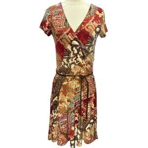 🌾 Lauren Ralph Lauren Boho Paisley Faux Wrap Dress – XS